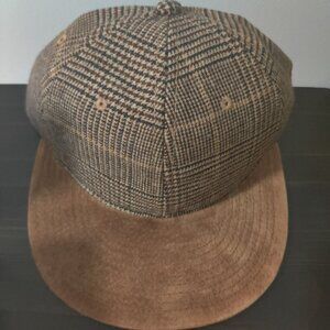 American Eagle Brown Plaid Tweed Baseball Cap